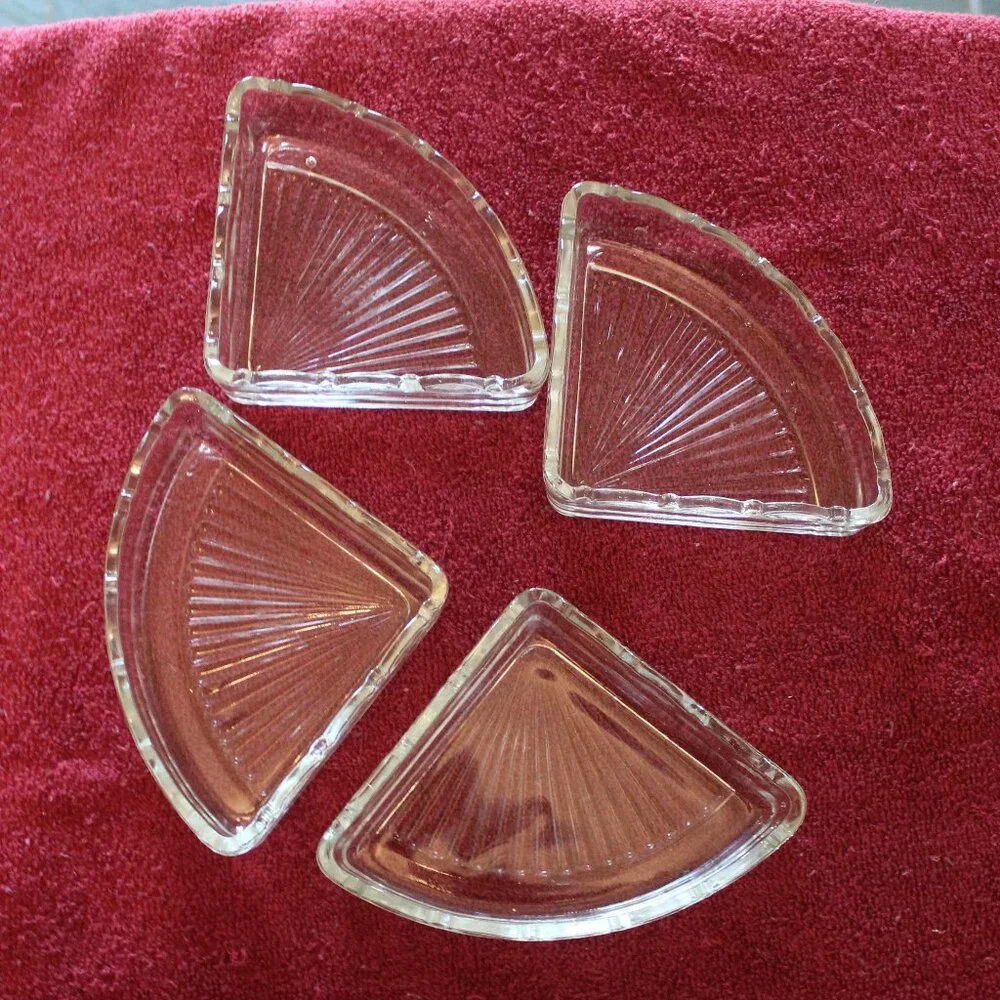 Vintage Triangle Clear Glass serving tray.